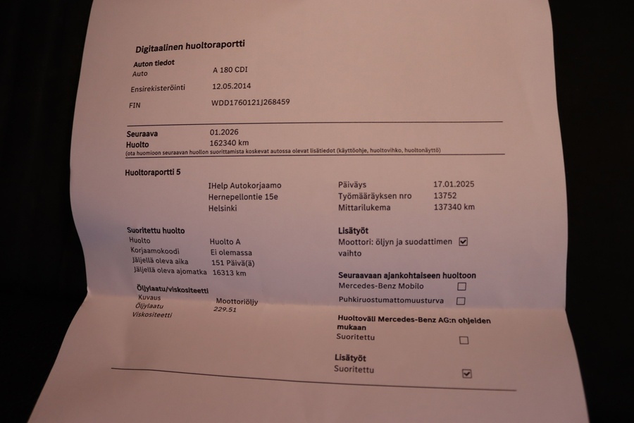 Mercedes-Benz A vaihtoauto