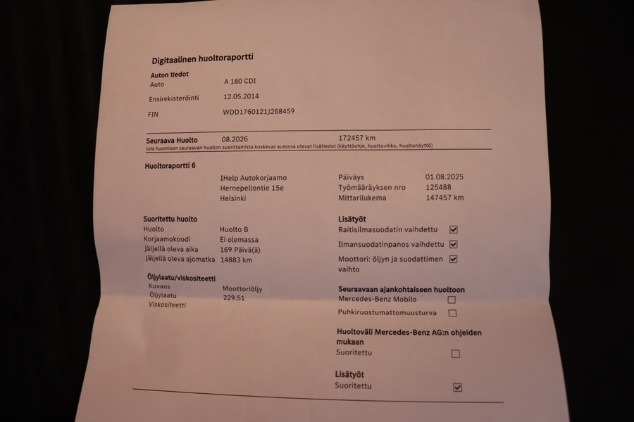 Mercedes-Benz A vaihtoauto