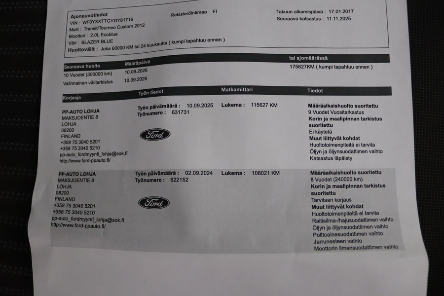 Ford Transit Custom vaihtoauto