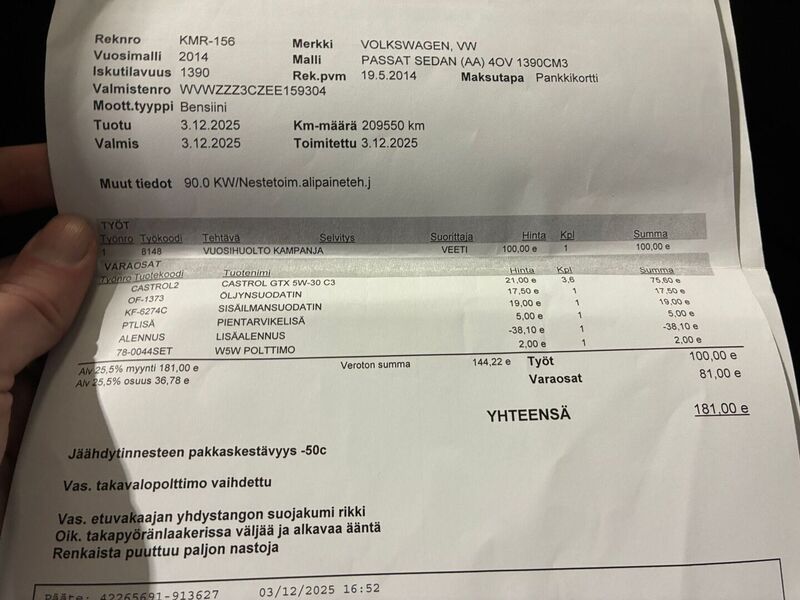 Volkswagen Passat vaihtoauto