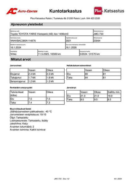 Toyota Yaris vaihtoauto