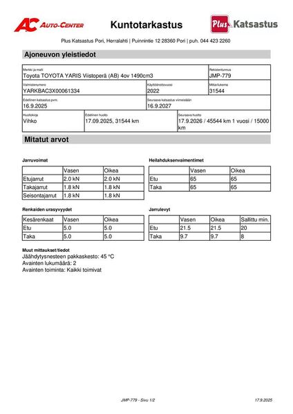 Toyota Yaris vaihtoauto