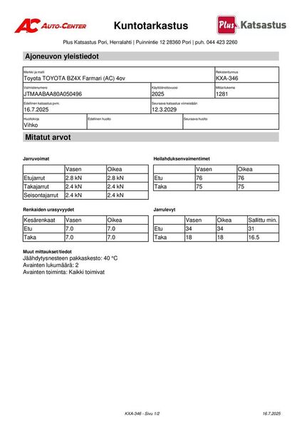 Toyota bZ4X vaihtoauto