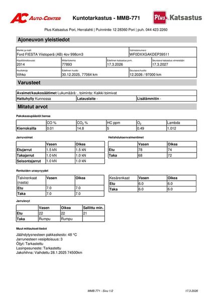 Ford Fiesta vaihtoauto