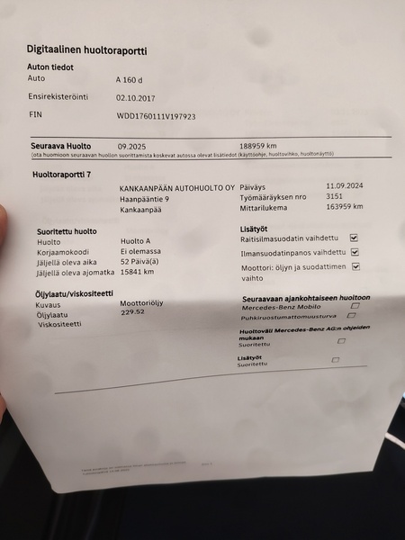 Mercedes-Benz A vaihtoauto