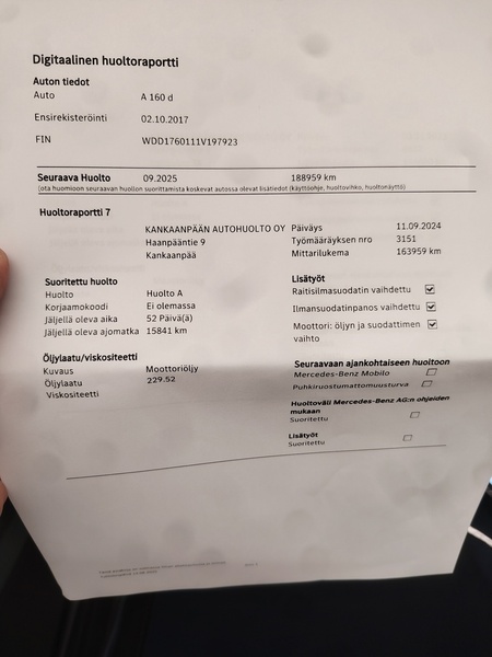 Mercedes-Benz A vaihtoauto