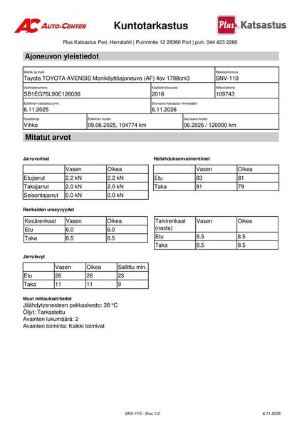 Toyota Avensis vaihtoauto