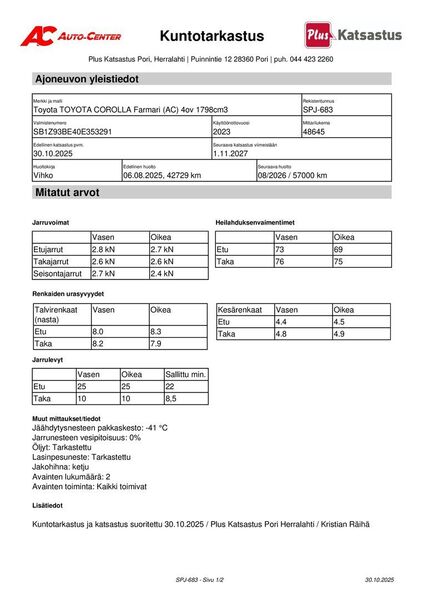 Toyota Corolla vaihtoauto