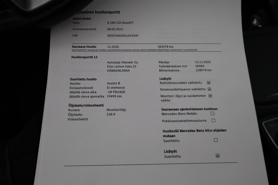 Mercedes-Benz B vaihtoauto