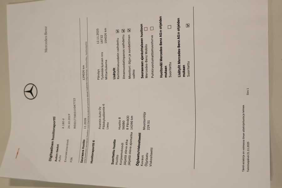 Mercedes-Benz A vaihtoauto