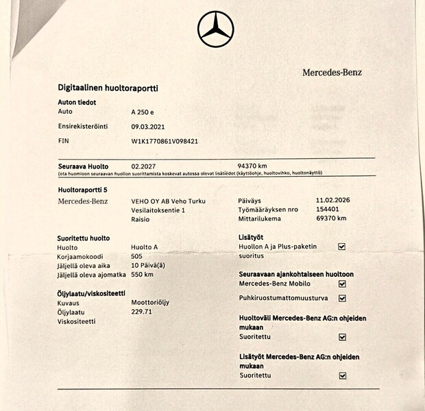 Mercedes-Benz A vaihtoauto