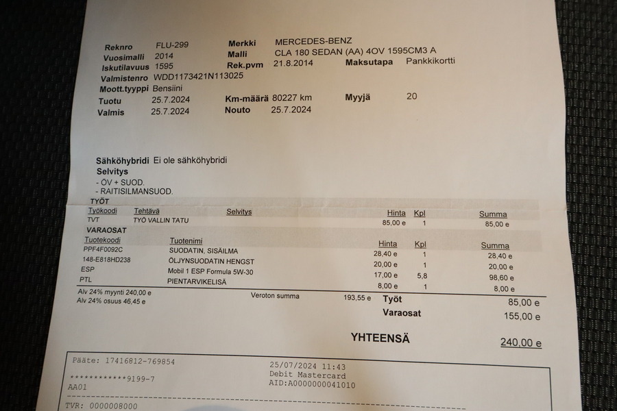 Mercedes-Benz CLA-sarja vaihtoauto