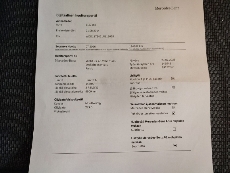 Mercedes-Benz CLA-sarja vaihtoauto