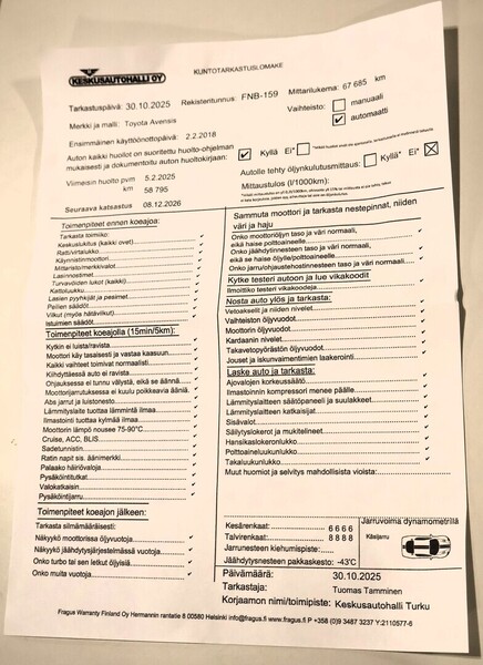 Toyota Avensis vaihtoauto