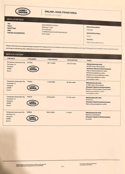 Land Rover Defender vaihtoauto