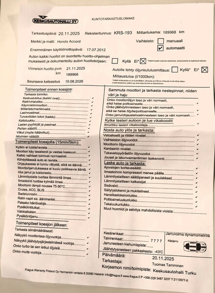 Honda Accord vaihtoauto