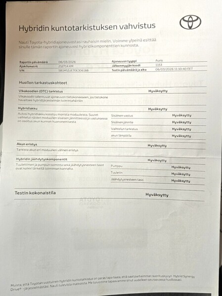 Toyota Auris vaihtoauto