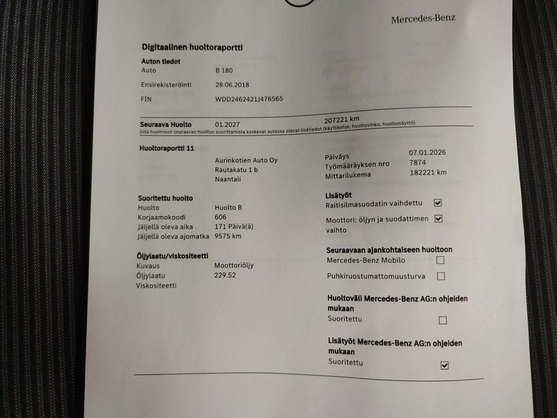 Mercedes-Benz B vaihtoauto