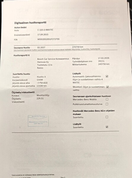 Mercedes-Benz C vaihtoauto