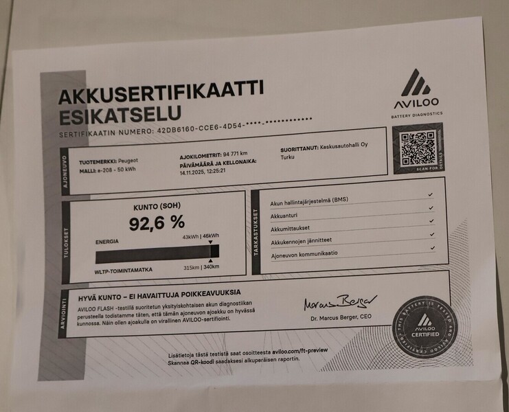 Peugeot e-208 vaihtoauto