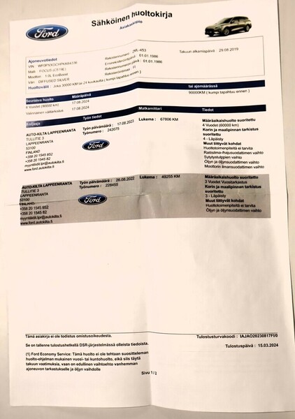 Ford Focus vaihtoauto