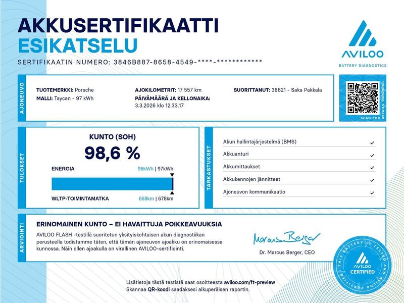 Porsche Taycan vaihtoauto