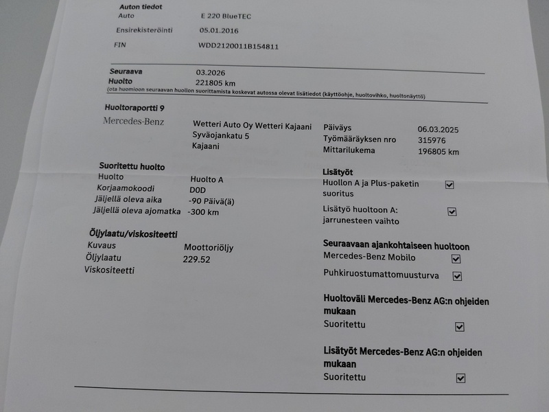 Mercedes-Benz E vaihtoauto