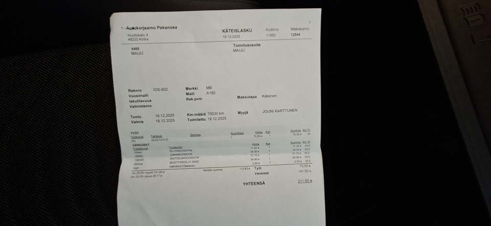 Mercedes-Benz A vaihtoauto