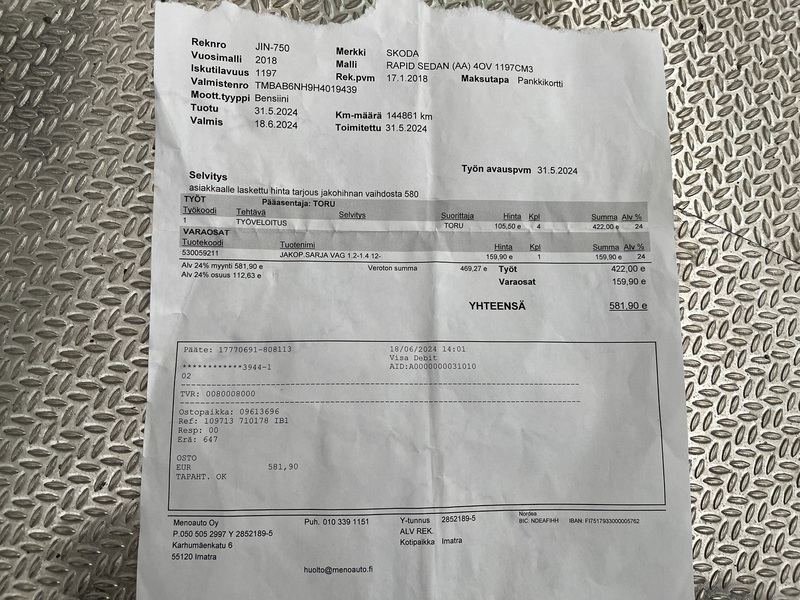 Skoda Rapid vaihtoauto