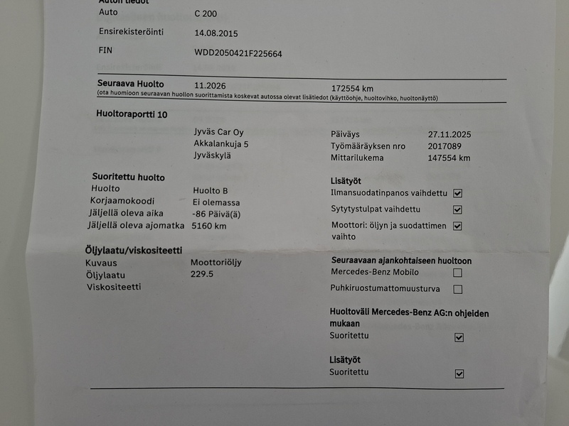 Mercedes-Benz C vaihtoauto