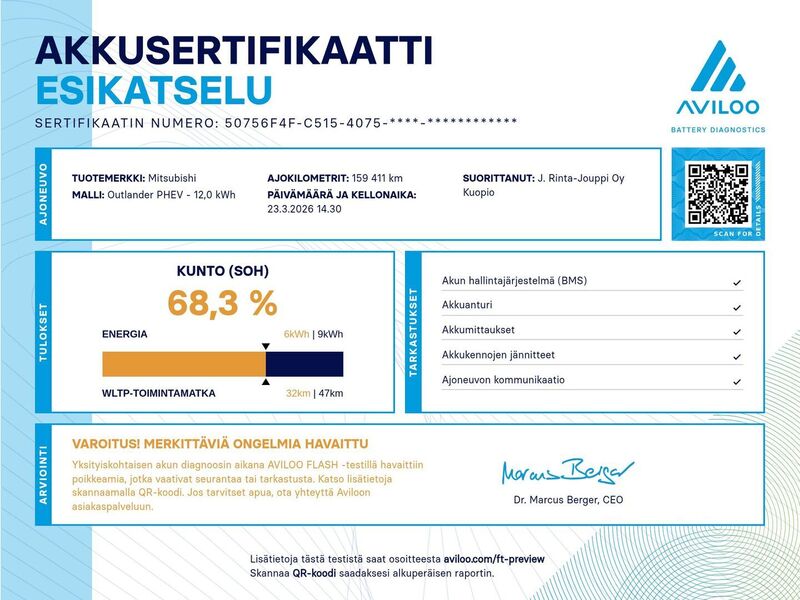 Mitsubishi Outlander PHEV vaihtoauto