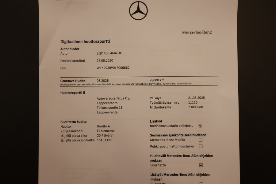 Mercedes-Benz EQC vaihtoauto