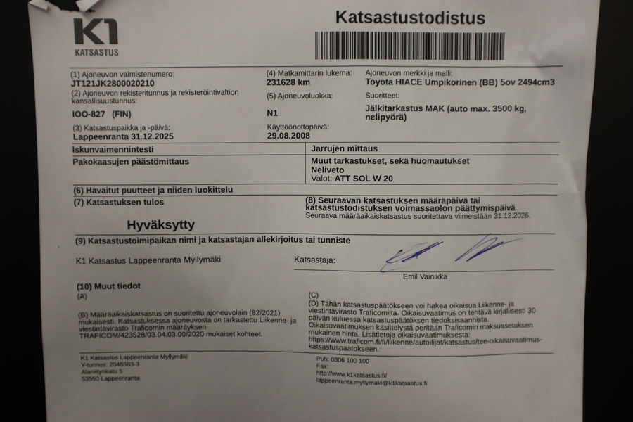 Toyota Hiace vaihtoauto