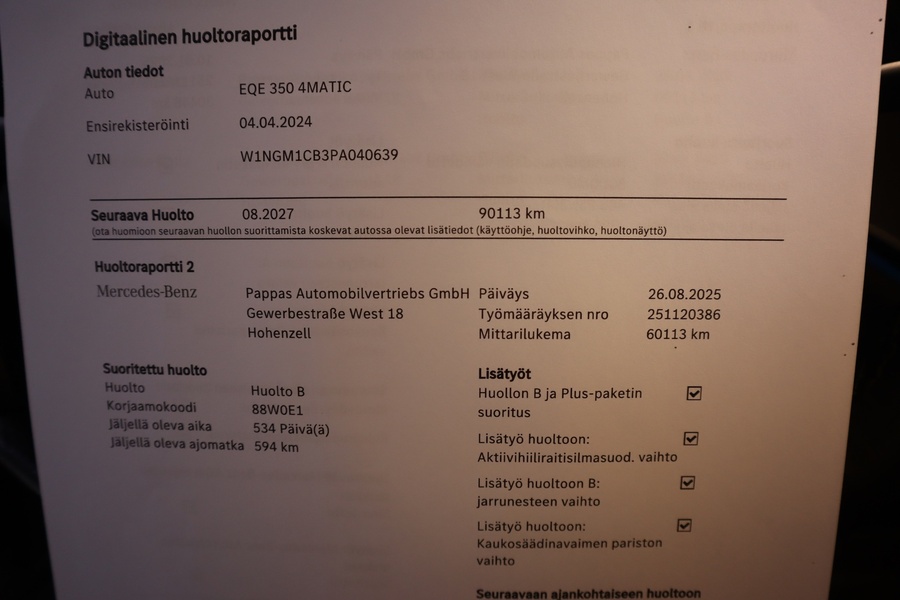 Mercedes-Benz EQE vaihtoauto