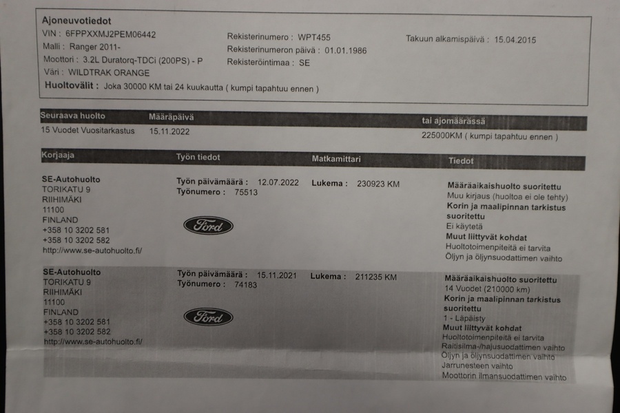 Ford Ranger vaihtoauto