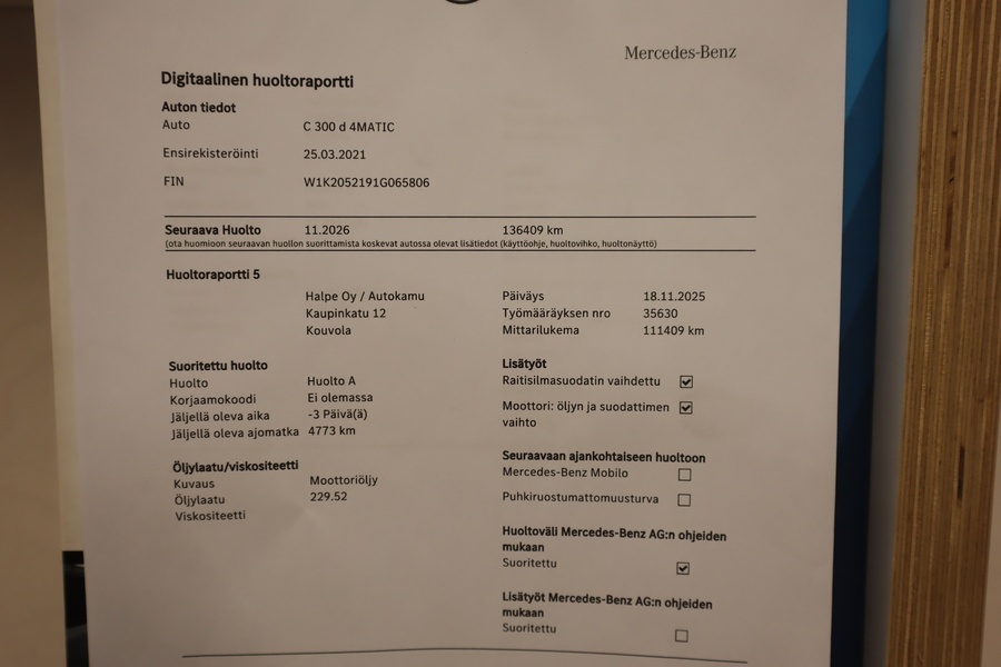 Mercedes-Benz C vaihtoauto