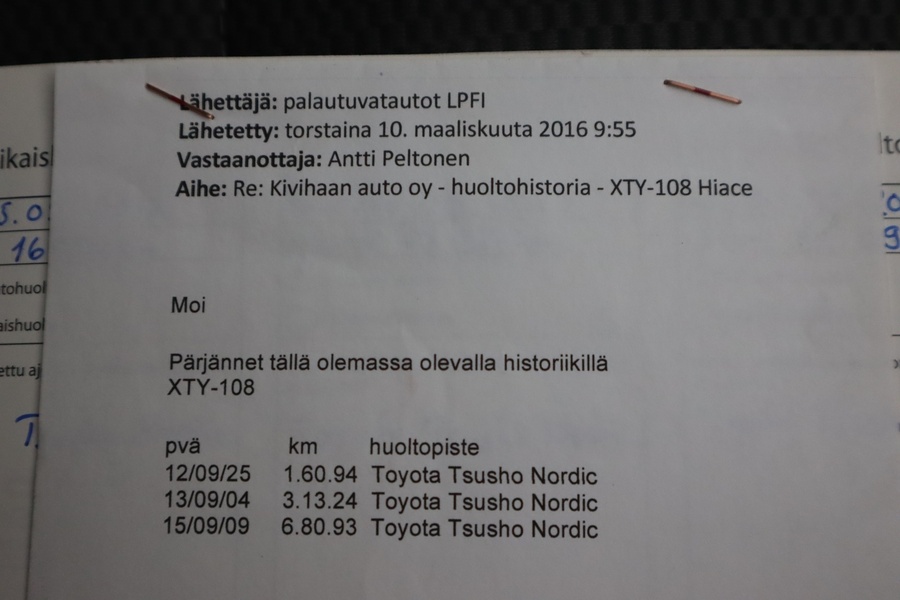 Toyota Hiace vaihtoauto