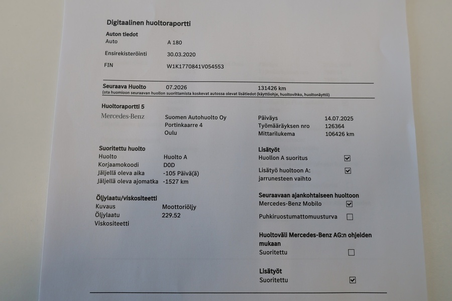 Mercedes-Benz A vaihtoauto