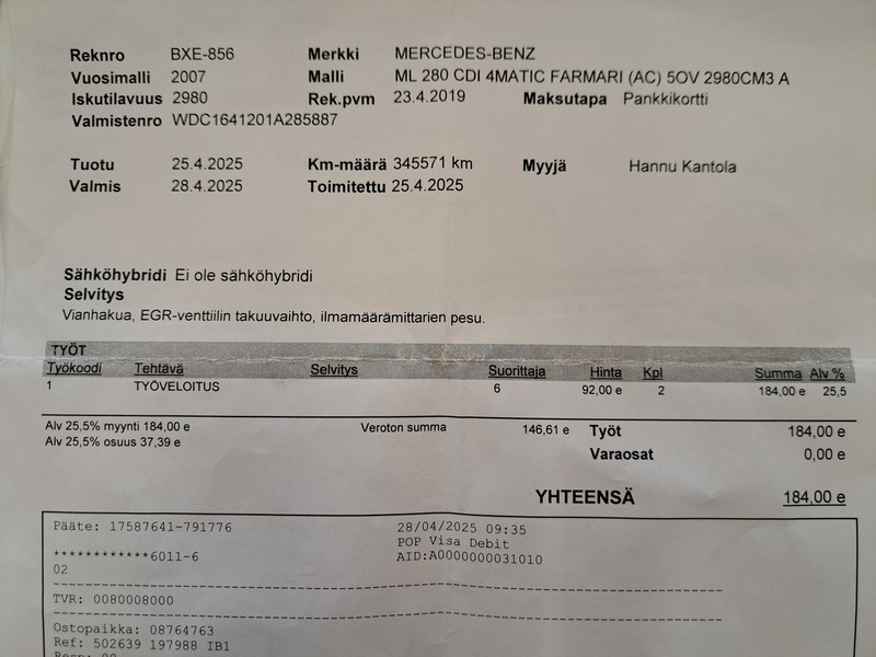Mercedes-Benz ML vaihtoauto