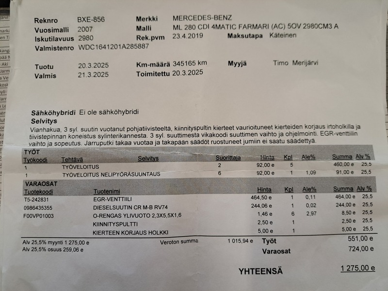 Mercedes-Benz ML vaihtoauto