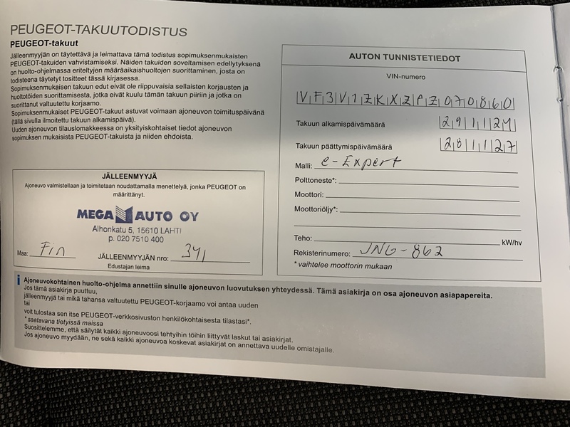 Peugeot e-Expert vaihtoauto