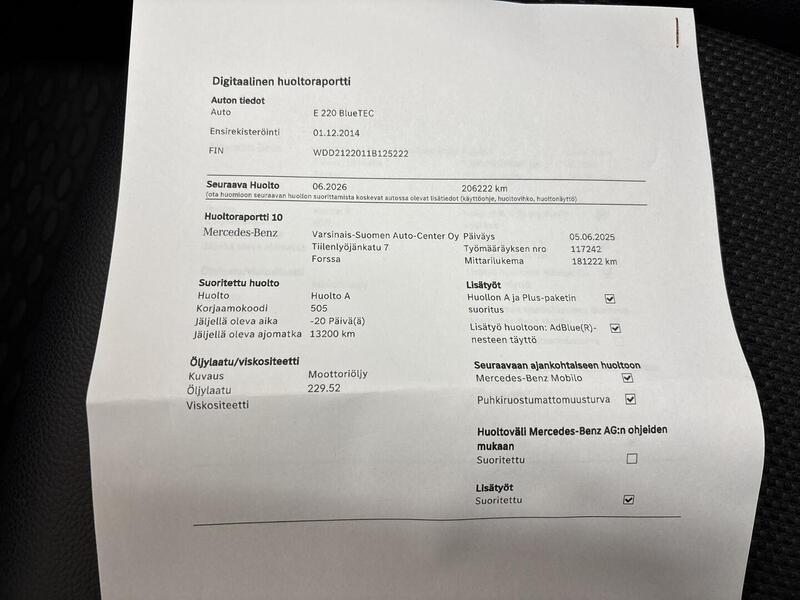 Mercedes-Benz E vaihtoauto