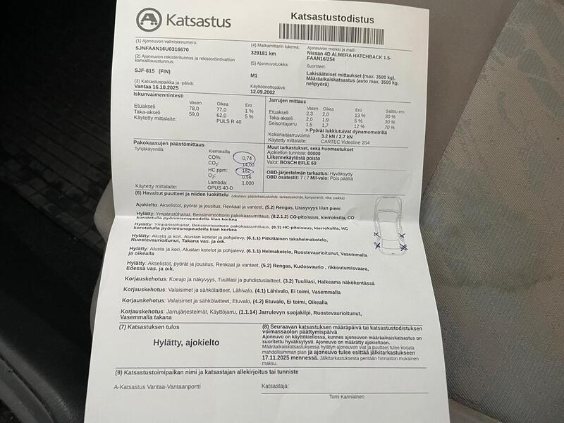 Nissan Almera vaihtoauto