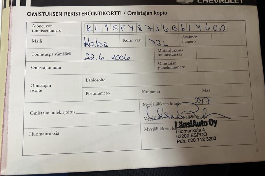 Chevrolet Kalos vaihtoauto