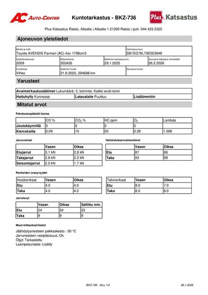 Toyota Avensis vaihtoauto