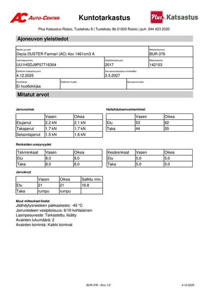 Dacia Duster vaihtoauto