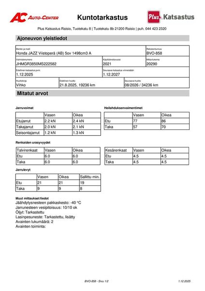 Honda Jazz vaihtoauto