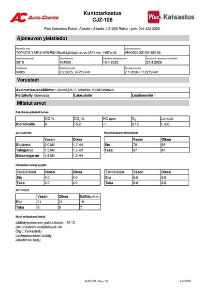 Toyota Yaris vaihtoauto