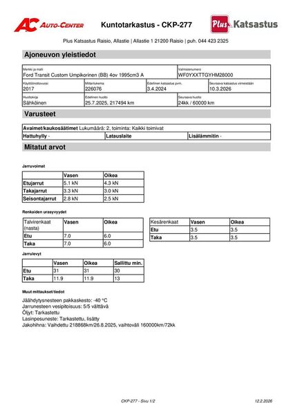 Ford Transit Custom vaihtoauto