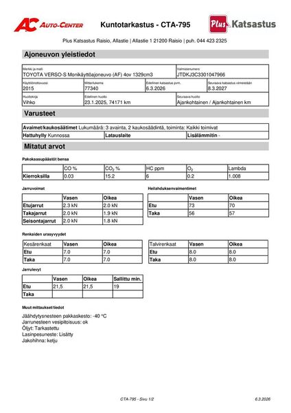 Toyota Verso-S vaihtoauto